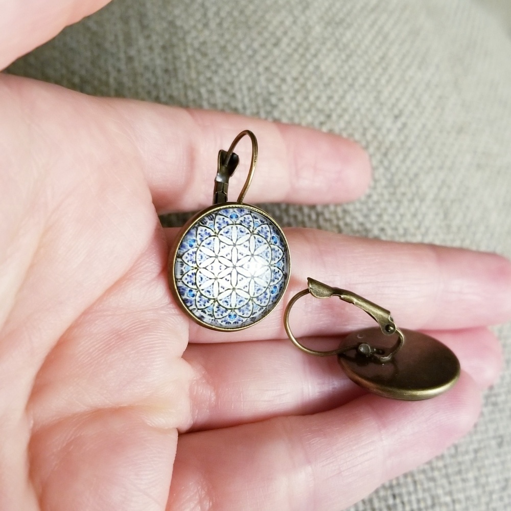 Vibrant Bohemian Round Drop Earrings - Picture 2 of 5